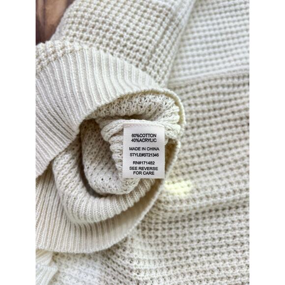 Moon & Madison Women's Cream Tan Colorblock Cotton Blended Vest Sweater Size S - Picture 3 of 6